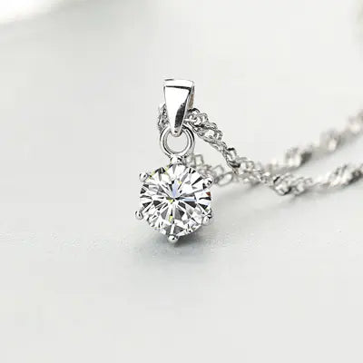 S925 Silver Six-Claw Pendant Fashion Necklace