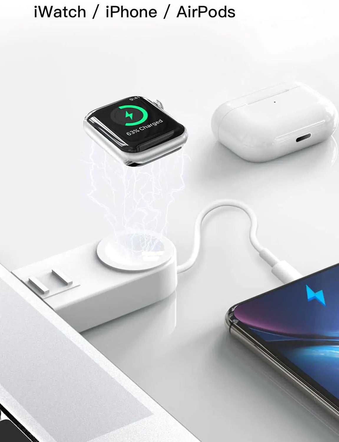 2-in-1 iWatch Wireless Charger and Stand for iPhone
