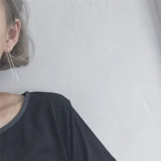 S925 Silver Minimalist Ear Studs and Ear Threads