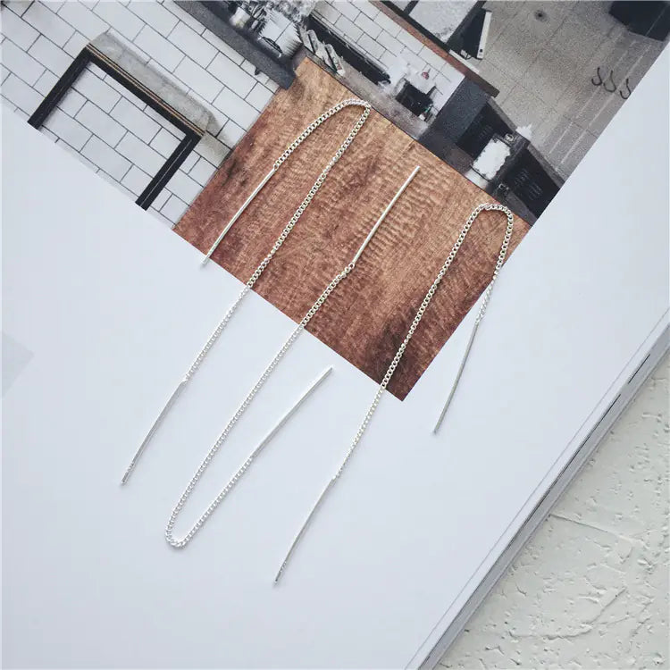 S925 Silver Minimalist Ear Studs and Ear Threads
