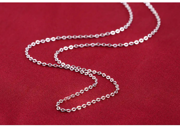 Silver Necklace with Zirconia in Six-Claw Setting