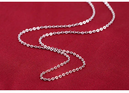 Silver Necklace with Zirconia in Six-Claw Setting