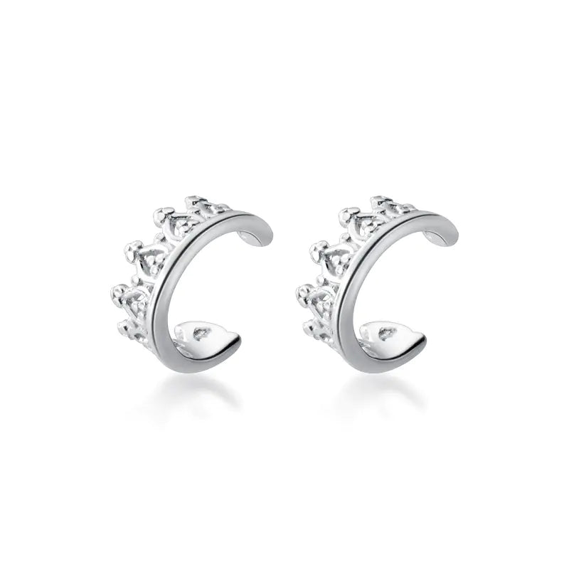 Ailuoqi S925 Silver Crown Ear Studs for Girls