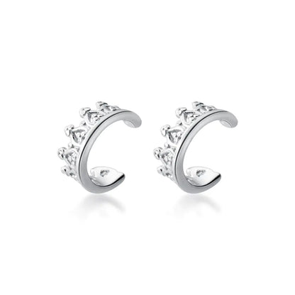 Ailuoqi S925 Silver Crown Ear Studs for Girls